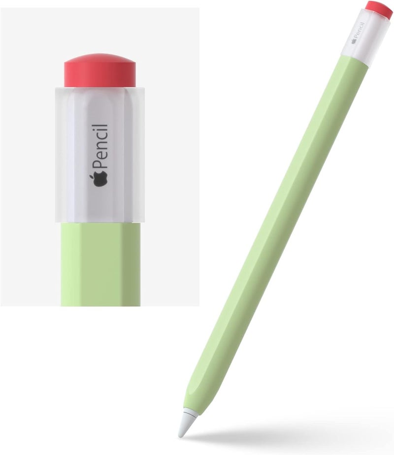 ELETIUO Silicone Case Compatible with Apple Pencil 2nd Generaion Cover,Protective Holder Grip Sleeve with Cap Accessories Compatible with iPad Pro 11 12.9 inch,Green - Image 1